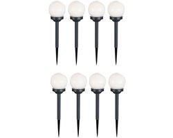 Set van 8 LED buiten solar lampen globe ontwerp aarde spike stekker lichten tuinpad verlichting