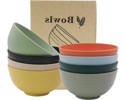 Set van 8 Lichte en Valbestendige Kommen voor Ontbijtgranen, Soepen en Salades - Perfect voor Thuis en Picknicks, Geschikt voor Volwassenen en Kinderen