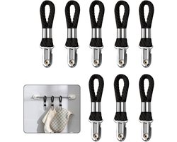 Set van 8 metalen haakjes voor het ophangen van theedoeken, handdoeken, sokken en handschoenen