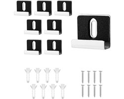 Set van 8 metalen spiegelclips voor wandmontage, inclusief schroeven en rubberen pads voor frameloze spiegels en reclameborden