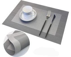 Set van 8 Placemats Zwart - Hittebestendig, Antislip & Afwasbaar voor Keuken en Eettafel