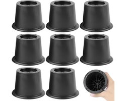 Set van 8 ronde verstelbare meubelverhogers van 58 cm hoog met anti-slip ontwerp, geschikt voor bedden, banken en bureaustoelen tot 1300 lbs draagvermogen
