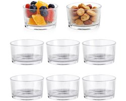Set van 8 transparante dessertglazen van glas - 200 ml - vaatwasmachinebestendige ijsschalen - kleine dessertkommen voor tiramisu, pudding, yoghurt-muesli - elegant servies voor desserts