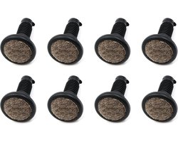 Set van 8 Vilten Stoelglijders voor Buisstoel Ø 11-12 mm - Schuifdoppen met Scharnier