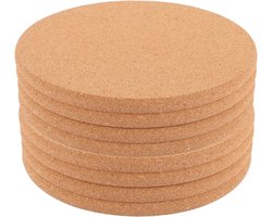 Set van 8 Warmtebestendige Kurken Onderzetters van 16 cm, Rond voor Pannen, Potten en Ambachten