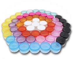 Set van 80 transparante kunststof potjes (5 ml, met deksels)