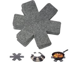 Set van 9 pannenbeschermers van vilt (38 cm), antislip onderzetters voor Tefal/WMF/Elo pannen, keukengerei ter bescherming van meubels en verlenging van de levensduur van de pannen, grijs