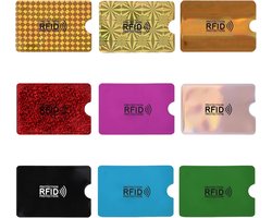 Set van 9 RFID Beschermers voor Bankkaarten, Contactloze Kaarthouders voor Visa en MasterCard, Kleurrijke Bescherming tegen Diefstal