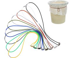 Set van 9 Vervangingsrubberen Ringen voor Vuilniszakken - Verstelbare Rubberbanden - Kleurrijke Universele Siliconen Ringen - Elastische Rubberringen voor Vuilnisbak - Brede Vuilnisbak Accessoires