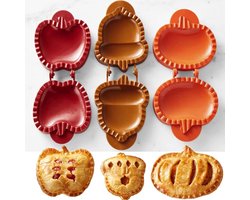 Set van drie bakvormen - Mini kerst handgemaakte taartvorm - Handgemaakte taartvorm - Kerst koekjesvorm - Bakken - Feest mini taartvorm - Deegvorm - Herfst taartvorm - Geschikt voor Thanksgiving, Halloween, Kerst keukengereedschap