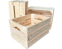 Set van drie nieuwe (fruit) kistjes L40cm x B30cm x H23 cm Zeer stevig! - DecoLis