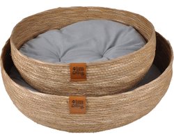 Set van gevlochten waterhyacint manden, 2 stuks.