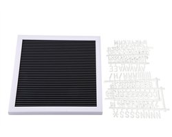 Set van grijze vilten letterborden, letterbord, woordbord, DIY letters, bord, huiskamerdecoratie (wit frame)