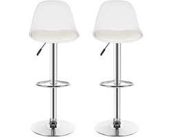 Set van In Hoogte Verstelbare Barkrukken met Rugleuning - 360° Draaibaar en Stabiel