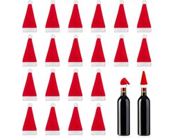 Set van Mini Kerstmuts Bestekhouders - Decoratie Tafel of Kerstboom