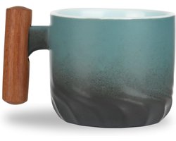 Set van Pottery Espresso Cups - Keramische Koffiemokken - Grappige Mokken voor Espresso - Geschikt voor Magnetron en Thee - Blauwe Koffiecups