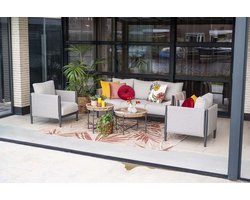 Set van twee bijzettafels Benidorm - wicker met aluminium - voor binnen en buiten