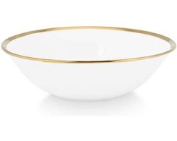 Set van twee bowls - kommen 18 cm - Wit met gouden randje