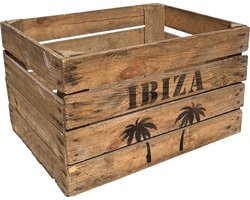 Set van twee Gebruikte Fruitkisten , opdruk IBIZA - Leuk voor in de tuin - IBIZA style!
