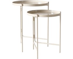 Set van twee salontafels DRAGO, beige, 2 stuks