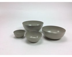 Set van vier schalen 13x5/10x4/8x3/6x3 cm lichtgrijs Rivera Maison style