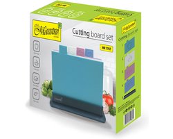 Set van vier snijplanken in verschillende kleuren stand Maestro MR1787