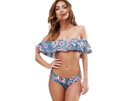 Set Vrouwen Sexy Lotus Blad Afdrukken Badpak Strand Push Up Bandage Badmode Maillot De Bain