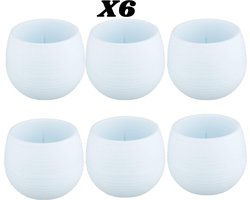 Set witte bloempotjes 6st UV-bestendige sierpotten met drainage 10cm