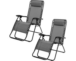 SET X 2 ANTRACIET RELAX STOEL L176X64 X H108/46CM