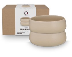 Set/2 Bowls Ceramic Flax 16cm