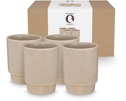Set/4 Mugs without Ear Ceramic Flax 250ml