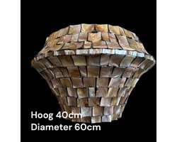 Seta Fiori - Planten pot - PTMD - Pearl - Eric Kuster Stijl Schelpen Pot - 40cm Hoog, Diameter 60cm - Luxe Interieurdecoratie