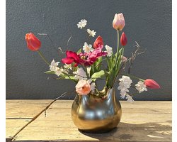 Seta Fiori - Tulpen vaas - diverse roze kunsttulpen - compleet
