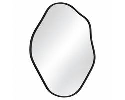 Seth Select Asymmetrische Wandspiegel – Moderne Spiegel - Met Aluminium Frame – Organische Vrije Vorm – Decoratieve Spiegel - Zwart