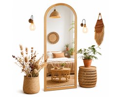 Seth Select Staande Passpiegel - 160 × 50 cm – Volledige Vloerspiegel met Verstelbare Standaard en HD Spiegelglas - Kantelbaar