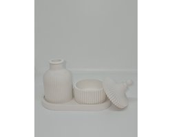 Sev Art Gallery Elegant Living - Decor Set - Woonaccessoires - Keramiek - Wit - 3-Delig