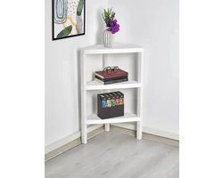 Sev Plast - 3 Laags hoek opbergrek - Staand rek 3 etages voor badkamer - Corner keukenrek - Badkamerrek - Kunststof hoekrek - Wit
