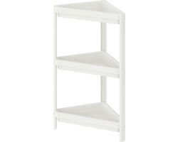 Sev Plastic - 3 Laags Hoek Opbergrek - Staand rek 3 etages voor badkamer - Corner Keukenrek - Badkamerrek - Kunststof hoekrek - Wit