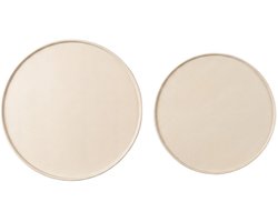 Sevan Dienbladenset - 2 Ronde Metalen Crème Decoratie Bladen