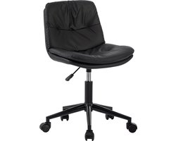 Seven Comfort Bureaustoel zonder armleuningen - Ergonomisch - In Hoogte Verstelbaar - Draaibare zitting met brede zitting - voor thuis, slaapkamer - Zwart
