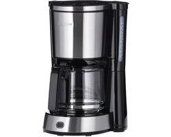 Severin KA 4823 Koffiezetapparaat – 10 Kopjes – 1,25 Liter – Glazen Kan – Druppelstop – RVS/Zwart