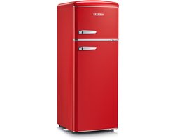 Severin RKG 8944 Retro Koel-vriescombinatie Dubbeldeurs – 206L – Rood – LED Verlichting – Energiezuinig
