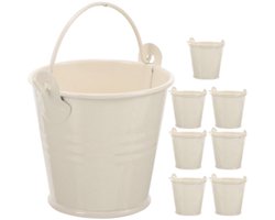 Sevilla Bucket zinc (10,3cm) Cream Gloss 4 stuks