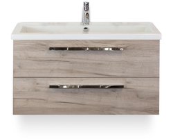 Seville Badmeubelset 100 cm - Craft Oak - Wastafel Djazz 1 kraangat