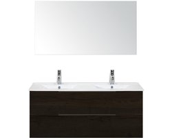 Seville Badmeubelset 120 cm - 2 Laden Black Oak Edge - Wastafel Enjoy Dubbel met Spiegel