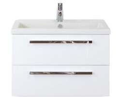 Seville Badmeubelset 80 cm - Wit Hoogglans - Keramische Wastafel Wit Djazz