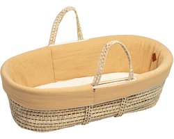 Sevira Kids - Babymand met matras, dekbed en fitted sheet, gouden stipjes