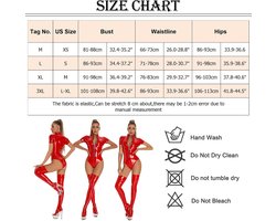 sexy lingerie in wetlook, leren body, clubwear, korte latex mouwloze catsuit, jumpsuit met rits, S-5XL