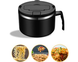 SEZGoods Ramen Bowl - Inclusief Bestek - Deksel Met Telefoonhouder - Blauw - Noodle kom - Noodle Bowl - Mini Pan