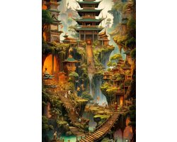 Sfeer Poster | Tempel | Abstract | 50x70cm | S346 | Geschikt om in te lijsten